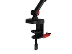 Genesis THULIUM 500 stojalo / roka za mikrofon, univerzalna oblika, priloženi adapterji, 3-točkovna nastavitev, držalo za slušalke, držala za kable, kovina, črno-rdeče