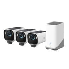 Anker S3 PRO KOMPLET 3X KAMERA + BAZNA POSTAJA, 4k, bel (T88933W1)