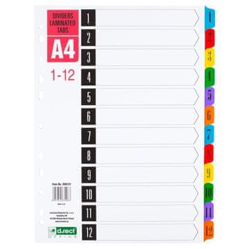 Leviatan Pregradni karton a4 1-12 levia kartonski+pvc jeziček *009131