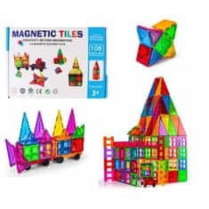 Magnetic Tiles Magnetni sestav za otroke set 108 kosov - Magnetic Tiles