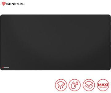 Genesis CARBON 500 HYPER LOGO podloga za miško, gaming / pisarniška, vodoodporna, protizdrsna, črna