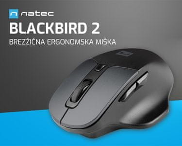 Natec Blackbird 2 - brezžična ergonomska miška