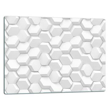shumee STEKLENI KROŽNIK DESKA ZA REZANJE 52x40 BELI KROŽNIK