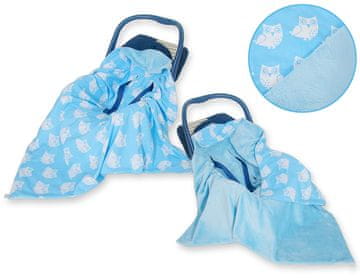 shumee Velika dvostranska odeja za nosilce in avtosedež - Blue Owls