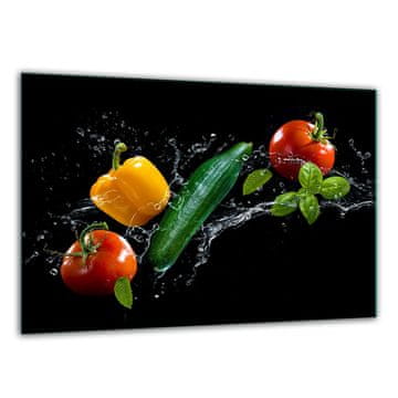 shumee Steklena deska za sekanje kaljenja 30x22 zelenjava