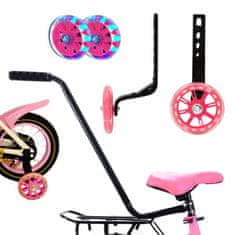 shumee Vodnik za učenje vožnje s stranskimi kolesi za kolo z LED podpornim ročajem