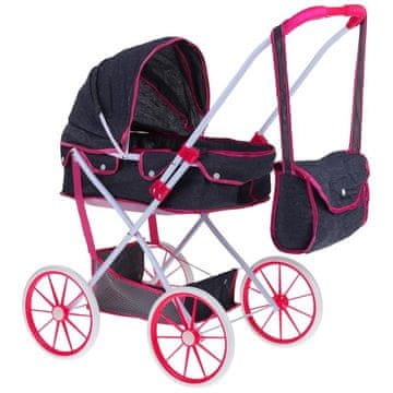 shumee Otroški voziček za punčke Deep Gondola Zložljiva streho Penasta kolesa