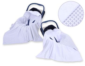 shumee Velika otroška pregrinjala za nosilni sedež vozička, dvostranska - mini rozeta siva