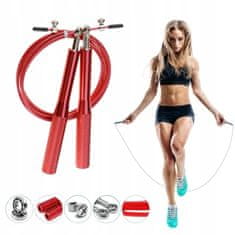 TOJATO JEKLENA KOLEV ZA PRESKAKANJE Z LEŽAJI, NASTAVLJIVA, CROSSFIT, rdeča