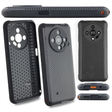 shumee Silikonski ovitek za HAMMER IRON 6 - 6.56 mat z zaščito kamere črne barve, TPU