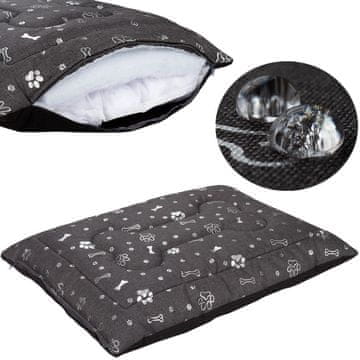 shumee Welsti blazina za psa temno siva srebrna kosti in tačke L 100x70 wigofil