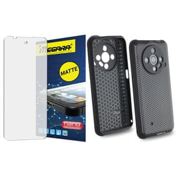 shumee MAT hibridno steklo za HAMMER IRON 6 - 6.56 + silikonski ovitek črne barve TPU