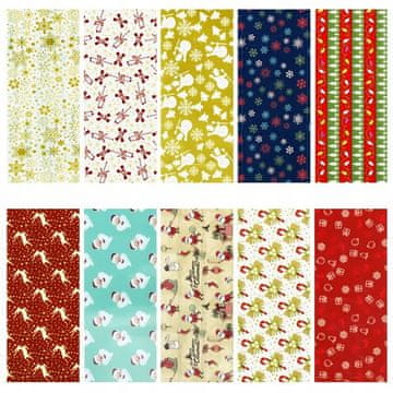 shumee 10x BOŽIČNI SET FOLIJE ZA PRENOS NOHTOV 10 cm x 4 cm