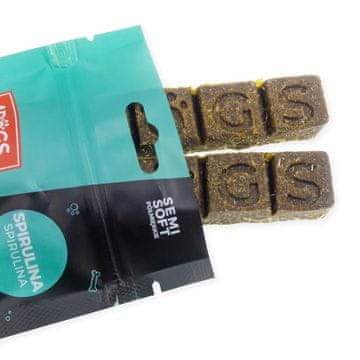4DOGS Ploščice iz račjega mesa - spirulina in rogovje, polmehke - 2 kosa
