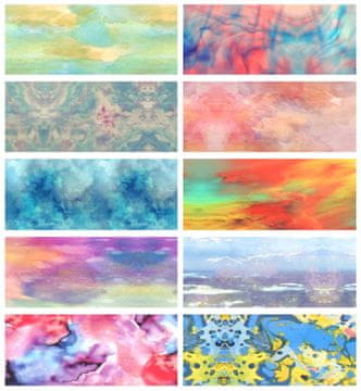 shumee 10x FOLIJA ZA PRENOS 10 cm x 4 cm KOMPLET AKVARELNIH BARV