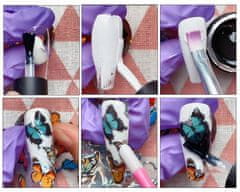 shumee 10x FOLIJA ZA PRENOS NOHTOV 100cmx4cm KOMPLET MREŽASTI KOSTI