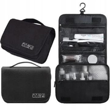 shumee Moška in ženska vodoodporna potovalna kozmetična torba, velika, črna, XXL