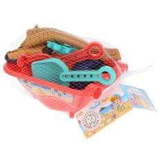 shumee Otroški peskovnik, komplet peskovnika, samokolnica, kalupi za zalivanje - oranžni