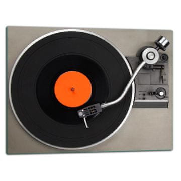 shumee STEKLENI KROŽNIK ZA REZANJE 52x40 VINILNA GLASBA