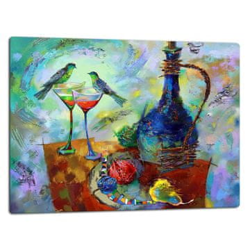 shumee STEKLENI KROŽNIK ZA REZANJE 52x40 VINO