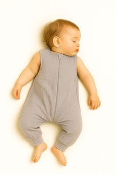 MY SWEET BABY Muslin spalna vreča za otroke z nogicami L 9-24 mesecev poletje TOG 1.0 - siva