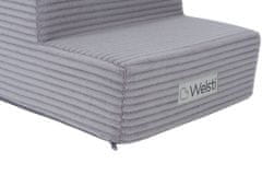 shumee Welsti pasje stopnice 40 cm s 4 stopnicami iz sivega velveta