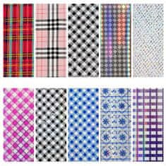 shumee 10x FOLIJA ZA PRENOS NOHTOV 100cmx4cm KOMPLET MREŽASTI KOSTI