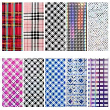 shumee 10x FOLIJA ZA PRENOS NOHTOV 100cmx4cm KOMPLET MREŽASTI KOSTI