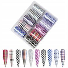 shumee 10x FOLIJA ZA PRENOS NOHTOV 100cmx4cm KOMPLET MREŽASTI KOSTI