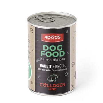 4DOGS Hrana Collagen Line - z rogovjem in zajcem 400 g
