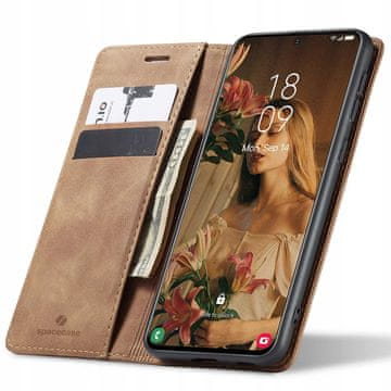 shumee Denarnica SC za Galaxy S21 svetlo rjave barve