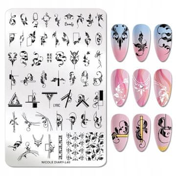 shumee Velika plošča za žigosanje nohtov ORNAMENT