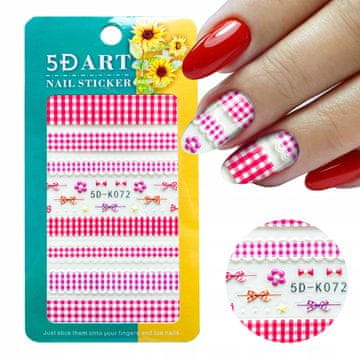 shumee 5D nalepke za nohte s karirastimi vzorci