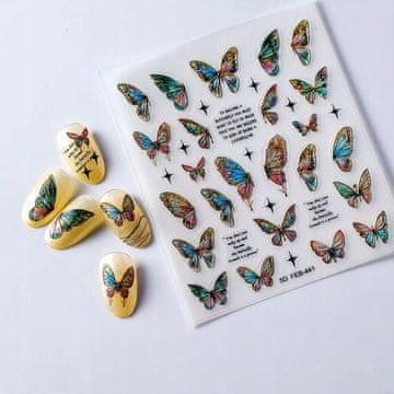 shumee 3D nalepke za nohte samolepilne konveksne vzorce METULJI