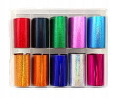 shumee 10x FOLIJA ZA PRENOS 10 cm x 4 cm KOMPLET HOLO BARV