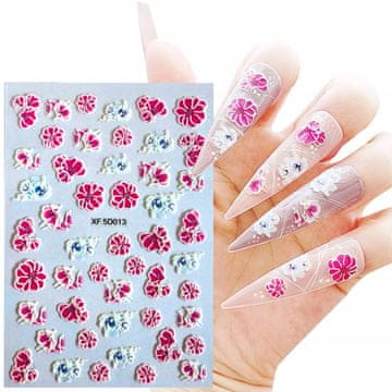 shumee 5D nalepke za nohte s cvetličnimi vzorci