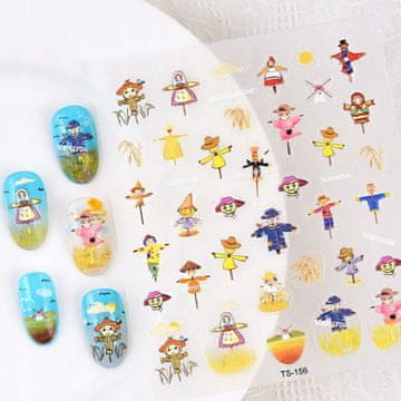 shumee 3D nalepke za nohte, samolepilne, reliefni vzorci, STRAŠILO