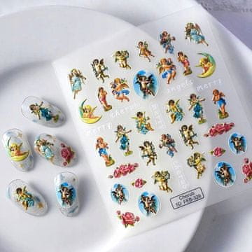 shumee 3D nalepke za nohte samolepilne konveksne vzorce angeli