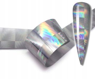 shumee FOLIJA ZA PRENOS 10x2,5 cm HOLO VZORČKI V RIBJI KOSTI