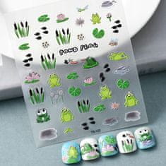 shumee 3D nalepke za nohte samolepilne konveksne vzorce FROG