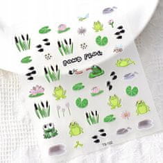 shumee 3D nalepke za nohte samolepilne konveksne vzorce FROG