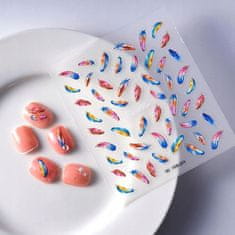 shumee 3D nalepke za nohte samolepilne reliefne vzorce PERJE