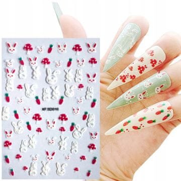 shumee 5D nalepke za nohte z vzorci zajčkov
