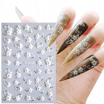 shumee 5D nalepke za nohte s cvetličnimi vzorci