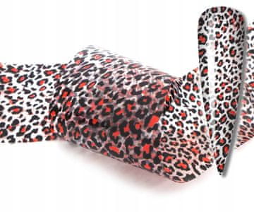 shumee FOLIJA ZA PRENOS 10 cm x 4 cm RDEČE LEOPARDJEVE PIKE