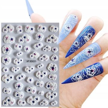 shumee 5D nalepke za nohte s cvetličnimi vzorci
