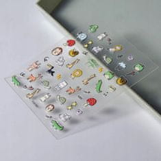 shumee 3D nalepke za nohte, samolepilne, konveksne, z vzorci RISANKE ŽIVALI