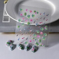 shumee 3D nalepke za nohte s samolepilnimi konveksnimi vzorci RIBE, KOI KRAP