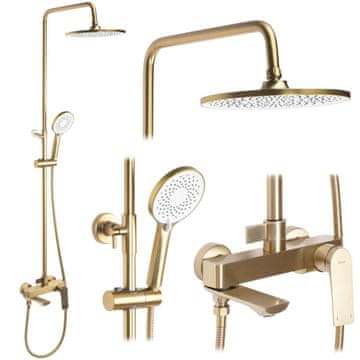 shumee AVALON SET ZA TUŠIRANJE V ZLATI BARVI, ŠTETIRAN, SKU REA-P2400