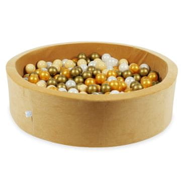 shumee Suhi bazen 110x30 Velvet Soft Carmel s 400 kroglicami: bež, staro zlato, zlato, opalescentno